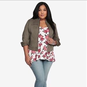 TORRID CROPPED MILITARY JACKET SIZE 0X